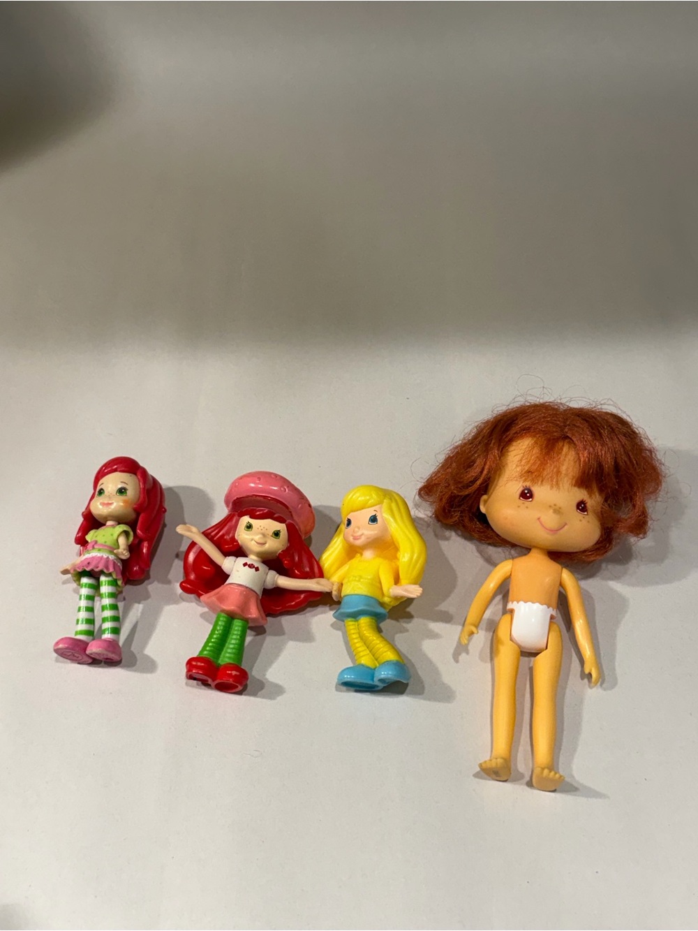 Strawberry Shortcake & Friends Mini Dolls - Red, Pink, Yellow lot vintage